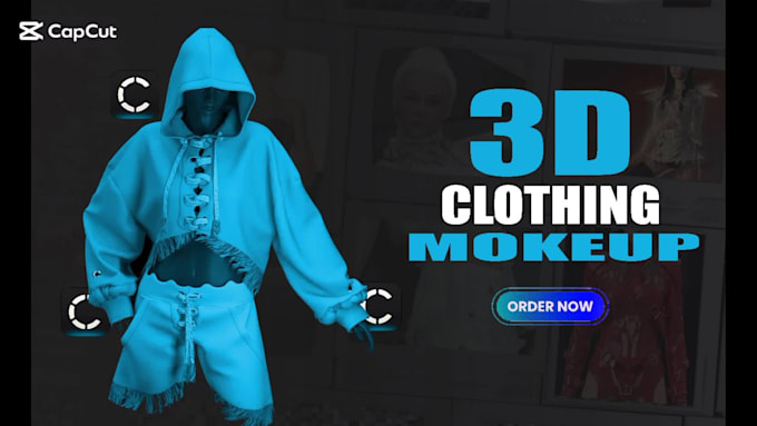 make 3d clothing mockup, fashion animation from your2d idea