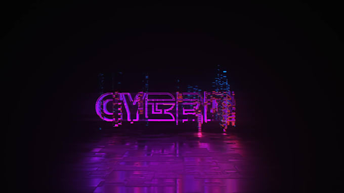 make you a 3d amazing cyberpunk glitch logo animation