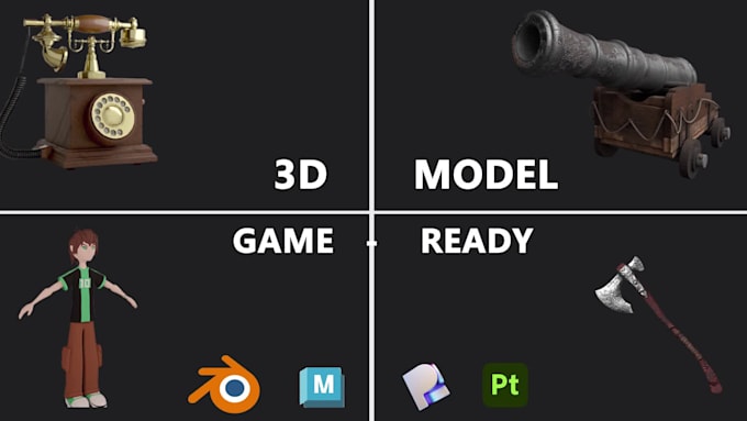 create professional low poly 3d game props and level designs