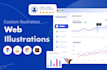 create custom flat vector illustrations for saas websites