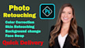 do photoshop edits, background removal, image retouching