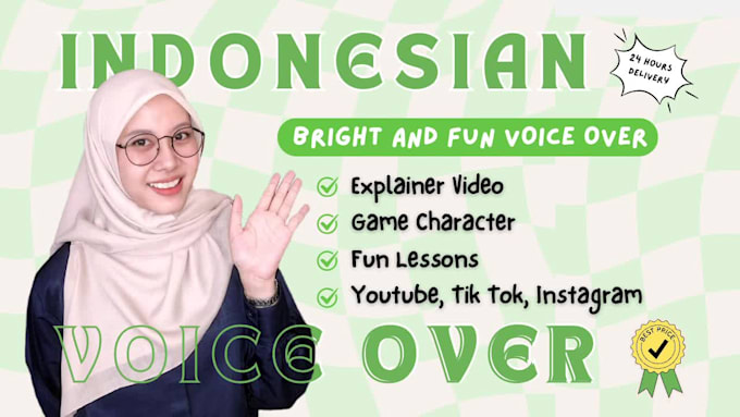 record indonesian voice over, cheerful and youthful voice