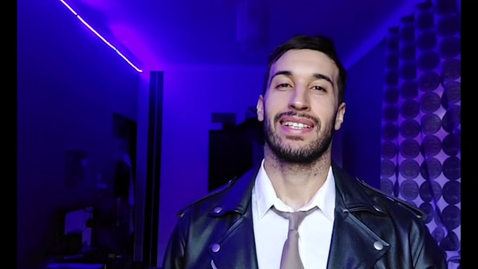 create video review as male model in arabic