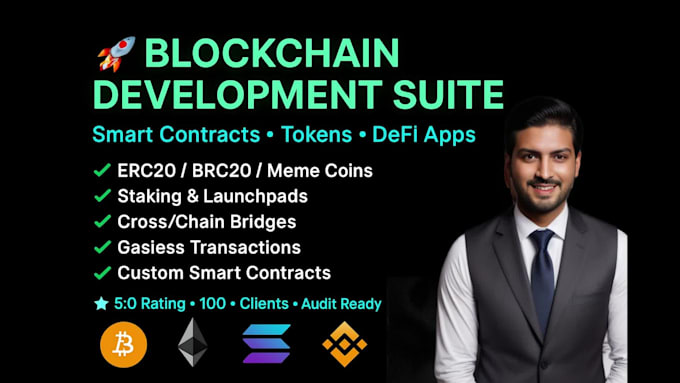 be blockchain developer for solana evm web3 dapp smart contract staking bridges