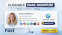 design clickable HTML email signature for gmail outlook