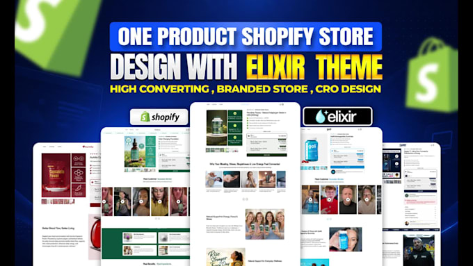 install and design one product store with elixir theme