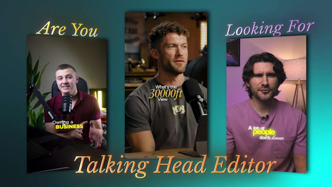 edit talking head videos for youtube shorts,instagram reels,and tiktok