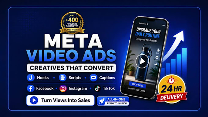 create high converting video ads for facebook and meta in 24hr
