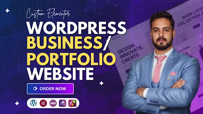 design and develop a custom elementor wordpress business or portfolio website