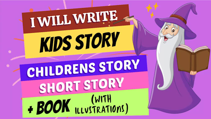 write surprising kids story, short story, and children story book illustration