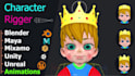 customize advanced rig compatible with mixamo rig will be face and specific part