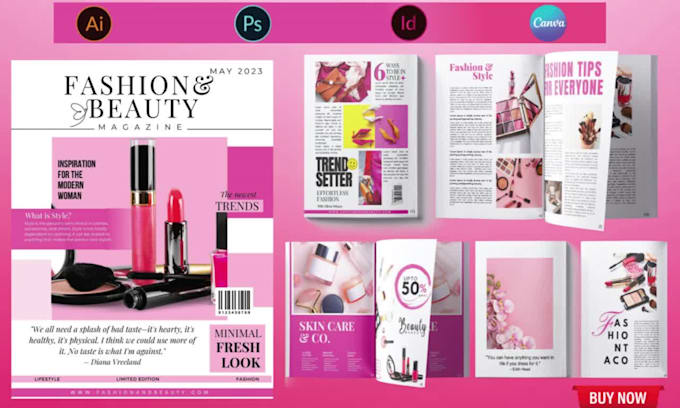 do magazine,brochure,book design in canva or indesign
