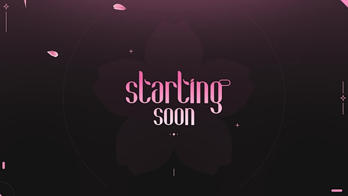 create sakura cherry blossom animated stream overlay pack for twitch