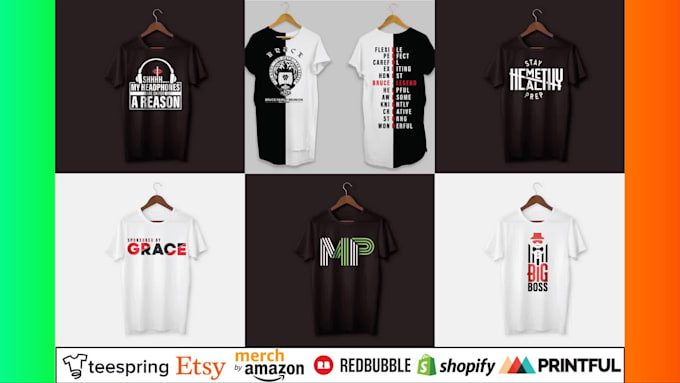 do amazing custom typography t shirt for pod business