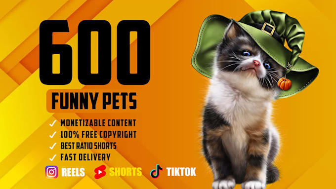 create 550 funny pet compilation videos or youtube shorts