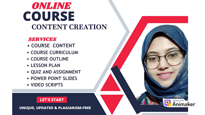 Create online course content creation by Sumaita_0412 | Fiverr