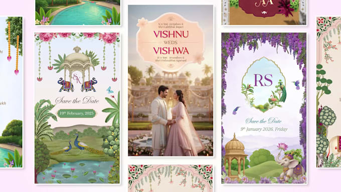 create a premium indian wedding invitation video