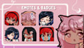 draw cute anime chibi custom emotes and sub badges twitch, youtube and discord
