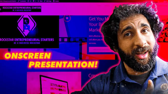 an onscreen website or document presentation
