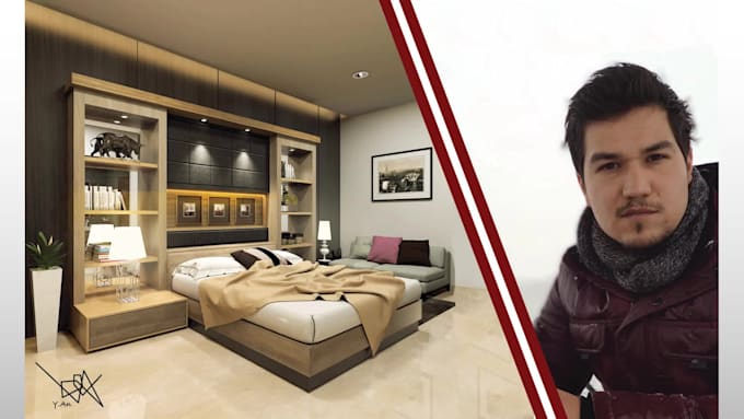 Hot Deals! I will design 3d render architecture interior exterior bedroom kitchen living model wc  for $15
