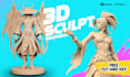 sculpt 3d model character, action figure, toys, and statue for 3d printing