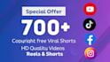 create 700 engaging youtube, facebook, and tiktok shorts