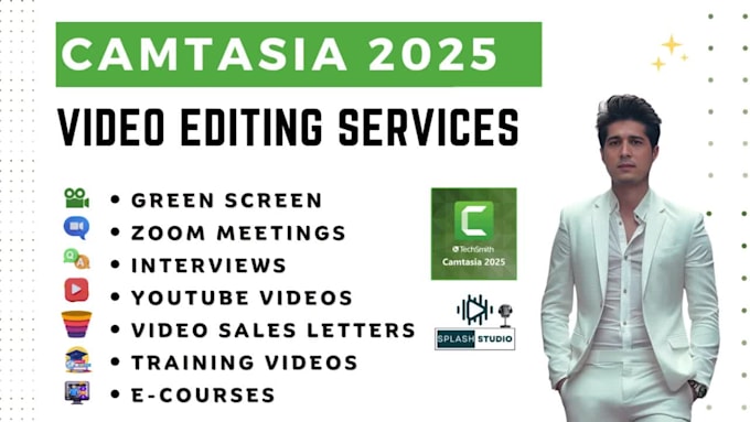 do video edit using camtasia 2025 studio, training video
