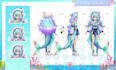 draw character sheet in anime style for vtuber model and concept art