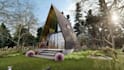 design modern adu tiny house interior and exterior with 3d rendering