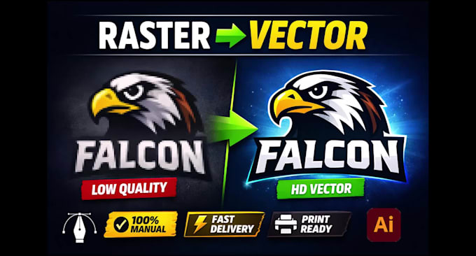 do professional manual vector tracing to vectorize logo or image