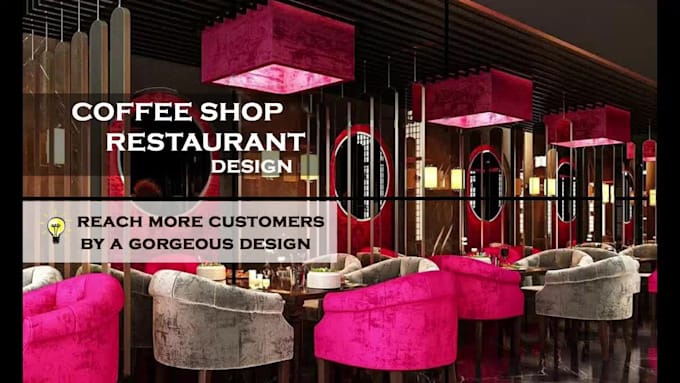 design a 3d model, interior decor for coffee shop, café, restaurant, hotel