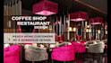 design a 3d model, interior decor for coffee shop, café, restaurant, hotel