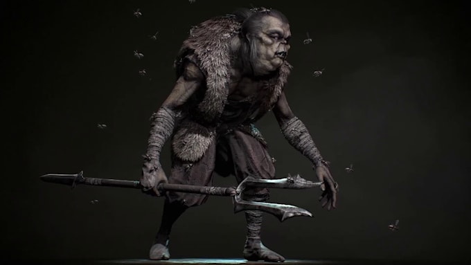 texture, rigging, animation, idle for 3d monster creature character model game