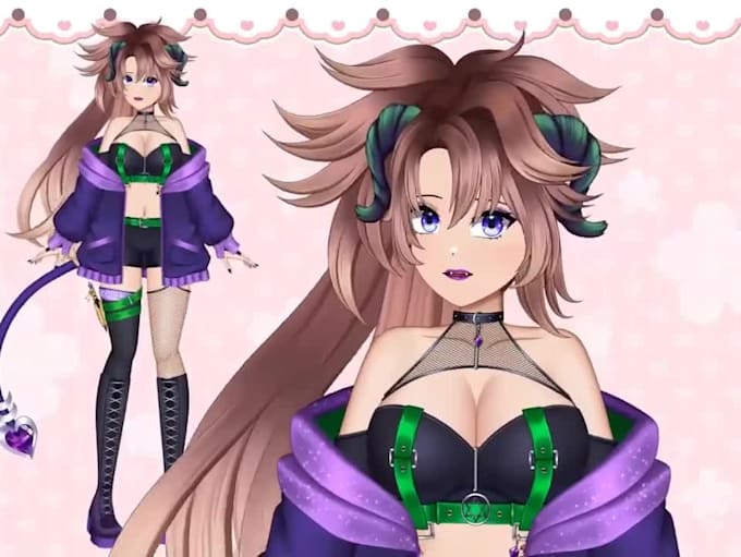 draw and rig live2d model, 2d vtuber model, vtuber rigging, live2d vtuber model