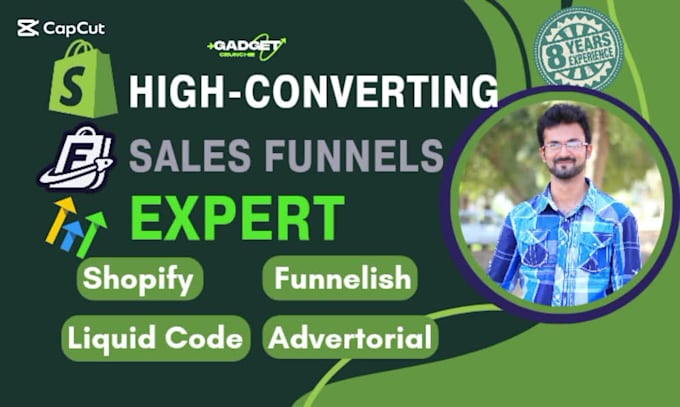 design a shopify landing page or funnelish sales funnel