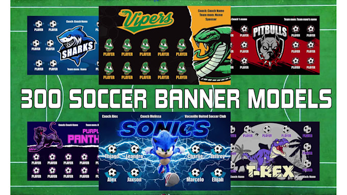 design soccer banner, team banner, poster soccer, pennant soccer