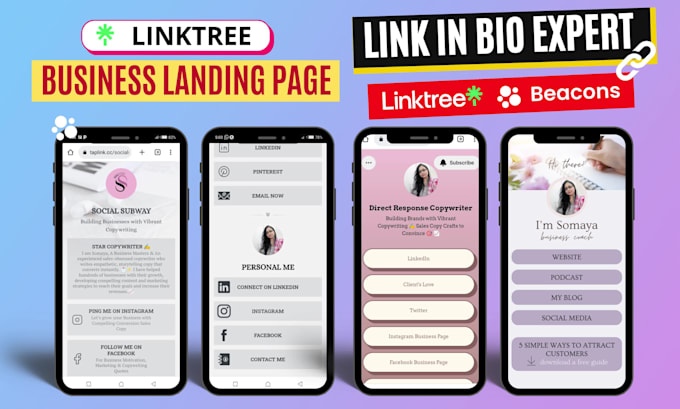 setup customize linktree bio link, beacons, linkpop, taplink