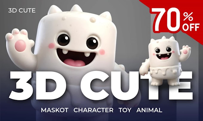 custom 3d modeling character, mascot, game, animation, cartoon