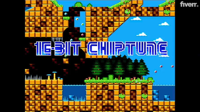 create a sega genesis retro 16 bit chiptune music