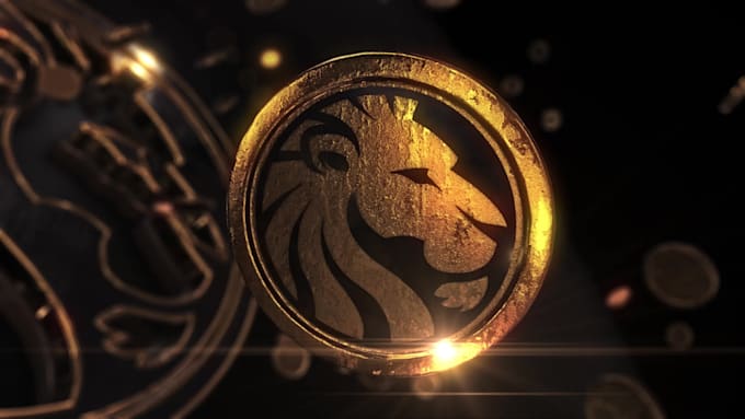 create 3d luxury gold coin logo animation intro
