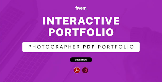 design an interactive photographer, gallery portfolio on PDF
