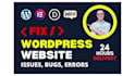 fix wordpress website issues error bugs,HTML CSS,elementor pro divi expert help
