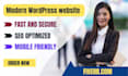 develop clean, responsive, modern wordpress website design or blog design