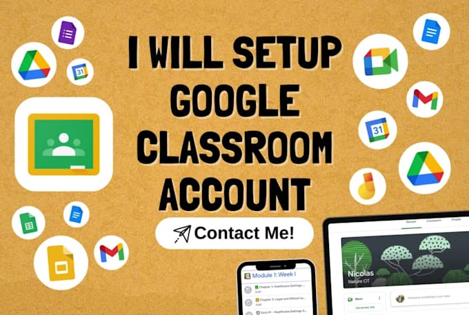setup google classroom account with assignment and quizzes