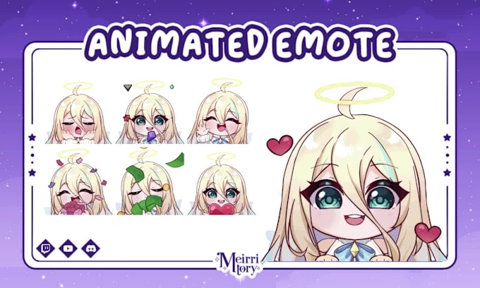 create custom animated twitch alert or emote for vtuber