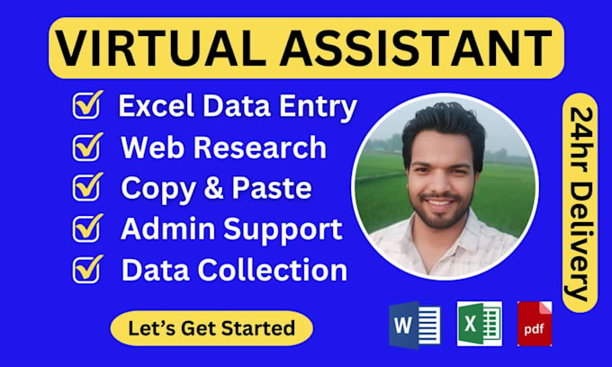 do accurate excel data entry, web research, and virtual assistant tasks