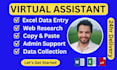 do accurate excel data entry, web research, and virtual assistant tasks