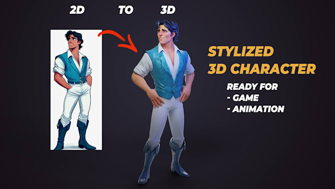 do 3d model character stylized for game assets and animation