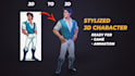 do 3d model character stylized for game assets and animation