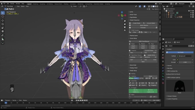 create, rig or fix model for mmd, vrchat, weight paint, vroid, vrm, sfm, vtuber